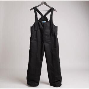 Men's Black Insulated Ski Bib Overalls Winter Snow Pants Outdoor Cold WFS L